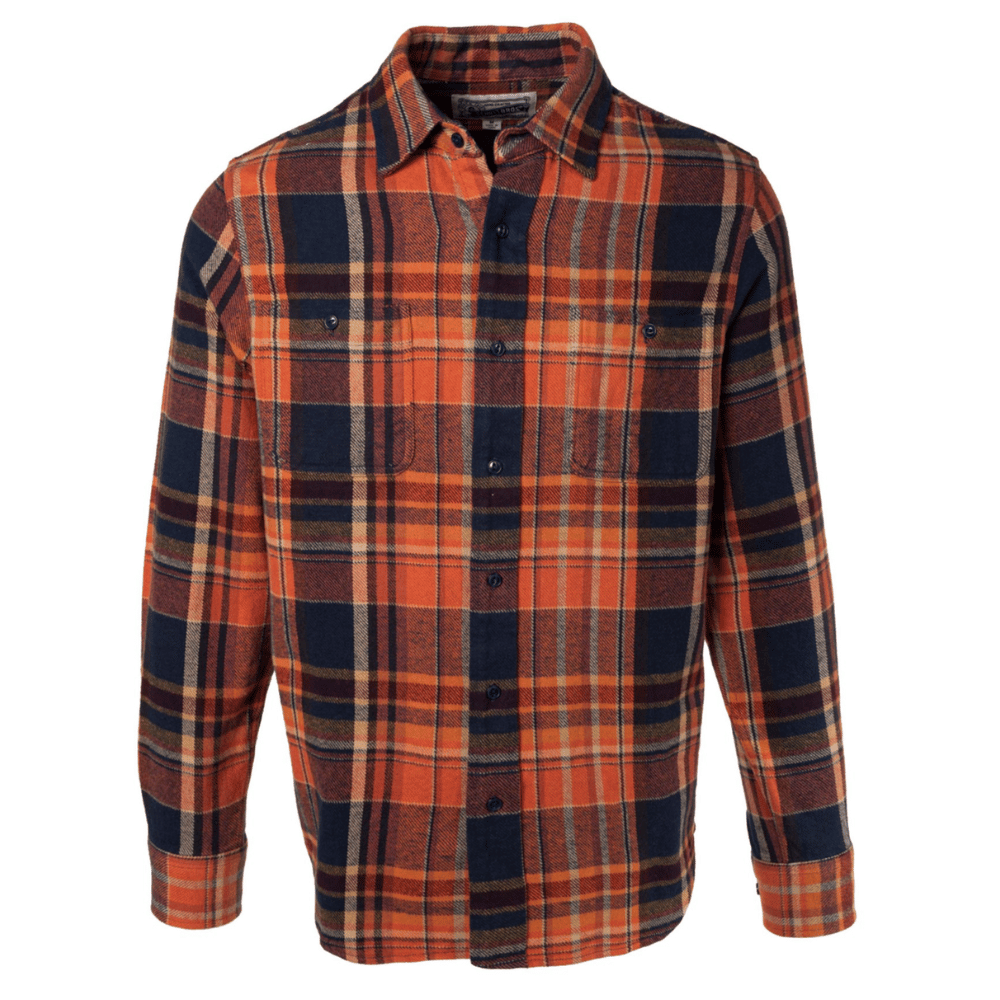 Schott Men's Plaid Cotton Flannel Shirt Rust