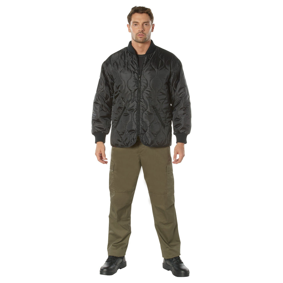 Mens Concealed Carry Quilted Woobie Jacket - Black by Rothco