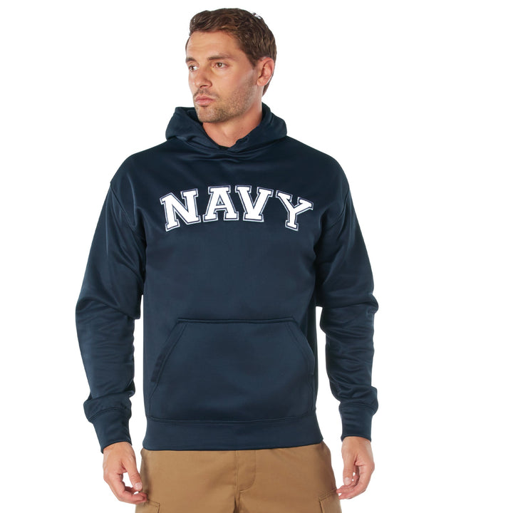 Navy Embroidered Pullover Hoodie