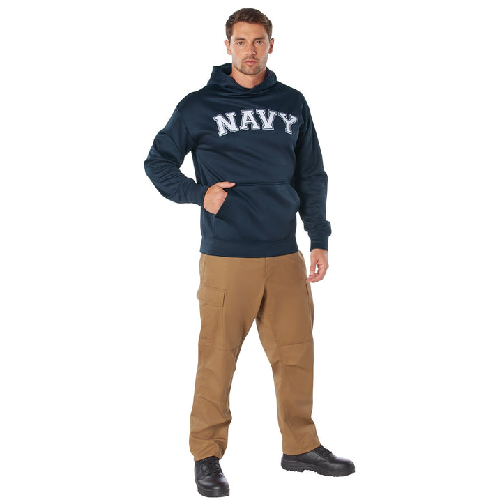 Navy Embroidered Pullover Hoodie
