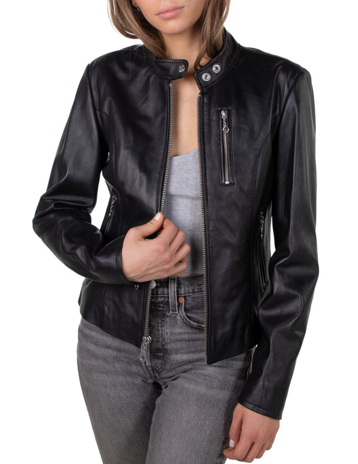 Schott NYC Collection Women's Lambskin "Cafe" Leather Jacket SIZE XLARGE - Final Sale Ships Same Day