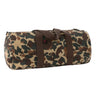 Front view showing Rothco camo canvas duffle bag, shown on plain studio background