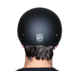 Daytona Skull Cap Half Shell Motorcycle Helmet - Beanie Style - Silver Metallic | DOT Approved