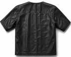 Back view of the Legendary '3 Quarter Order' perforated cowhide leather riding shirt — full perforation for maximum airflow