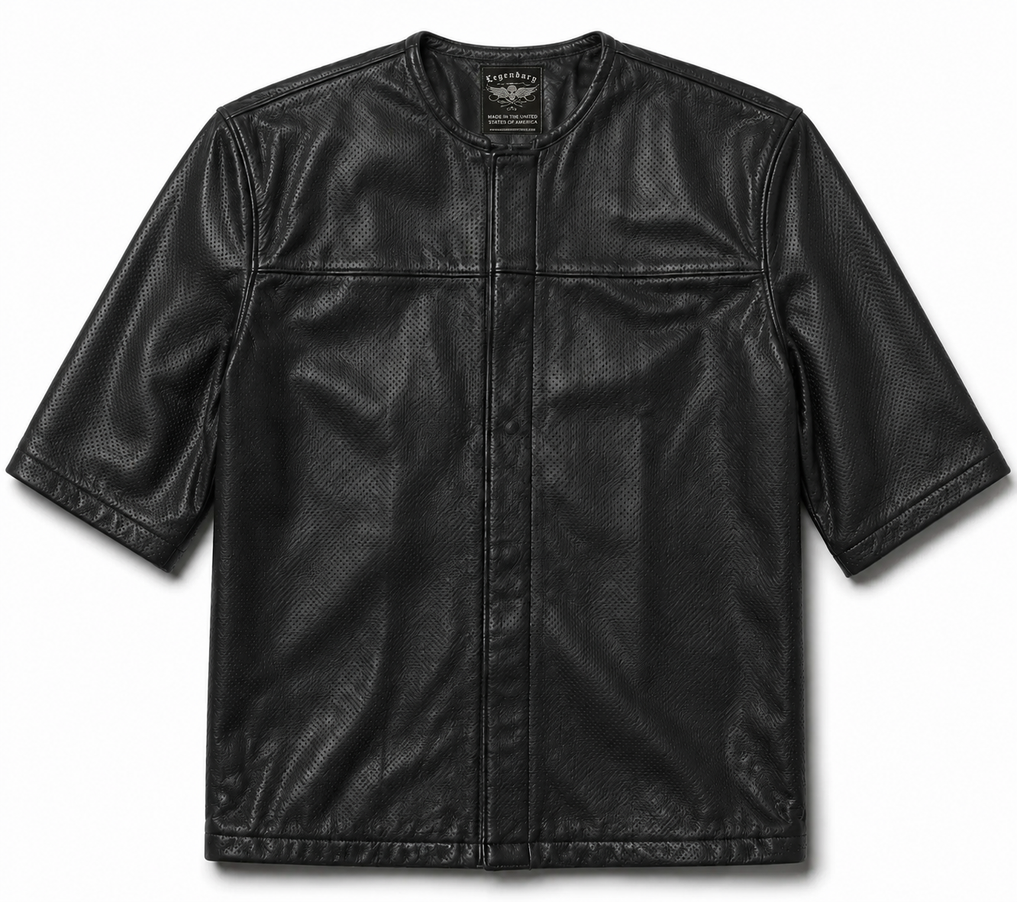 Legendary '3 Quarter Order' 3/4 Perforated Leather Sleeve Riding Shirt | Made in USA