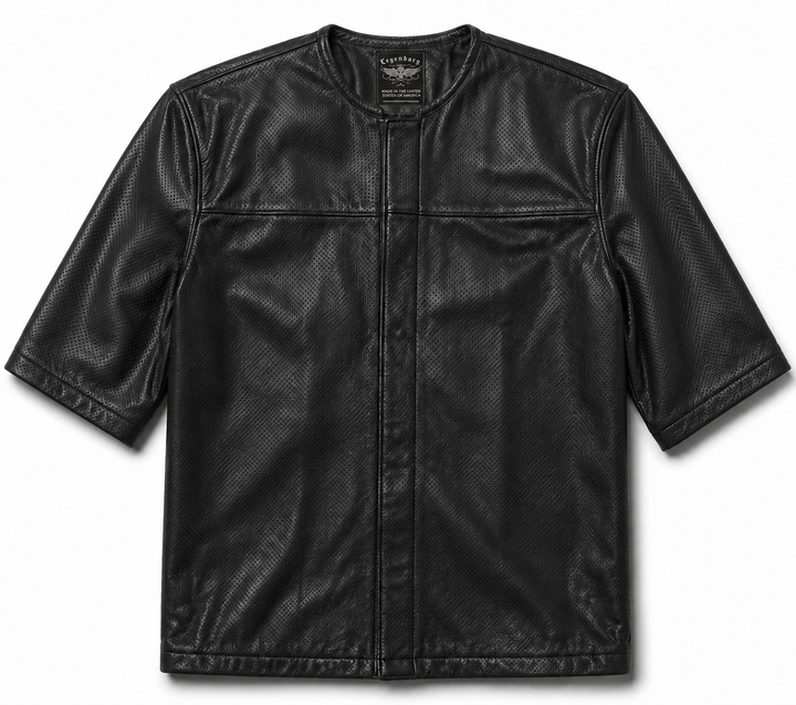 Legendary '3 Quarter Order' 3/4 Perforated Leather Sleeve Riding Shirt | Made in USA