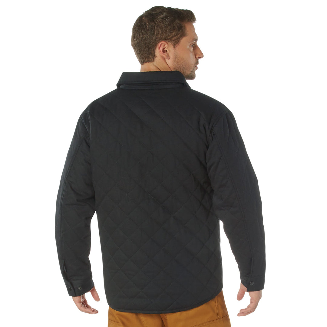 Men's Diamond Quilted Jacket in Black