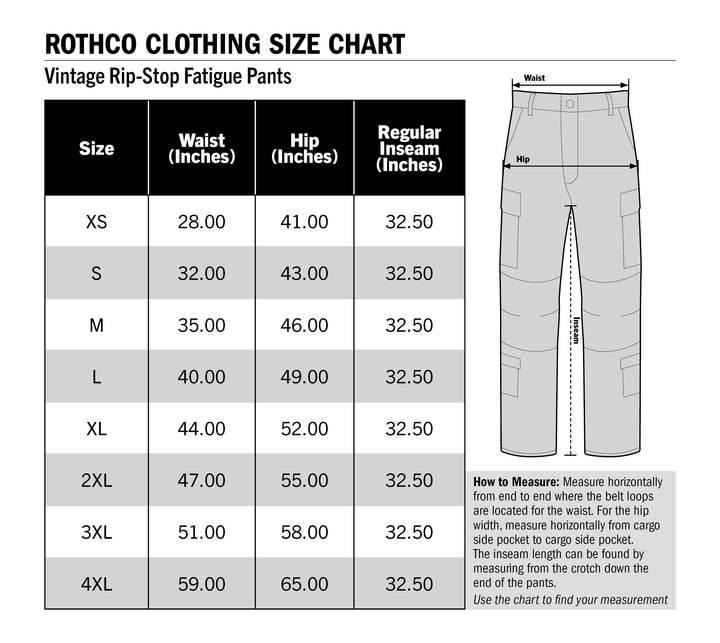 Rothco Mens Vintage Vietnam Rip-Stop Fatigue Pants
