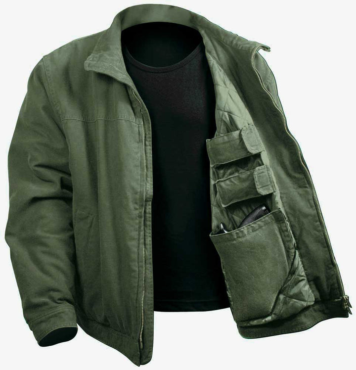 Mens Concealed Carry 3 Season Jacket - Olive Drab by Rothco Size LARGE - Final Sale Ships Same Day