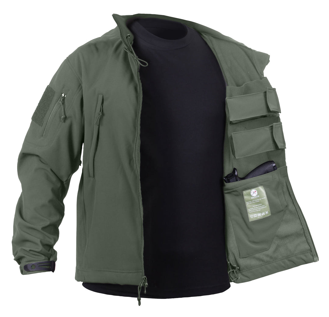 Rothco Mens Concealed Carry Soft Shell Jacket Size SMALL OLIVE - Final Sale Ships Same Day