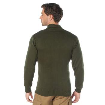 Rothco Mens Military Style 5 Button Sweater (Olive) Size SMALL - Final Sale Ships Same Day