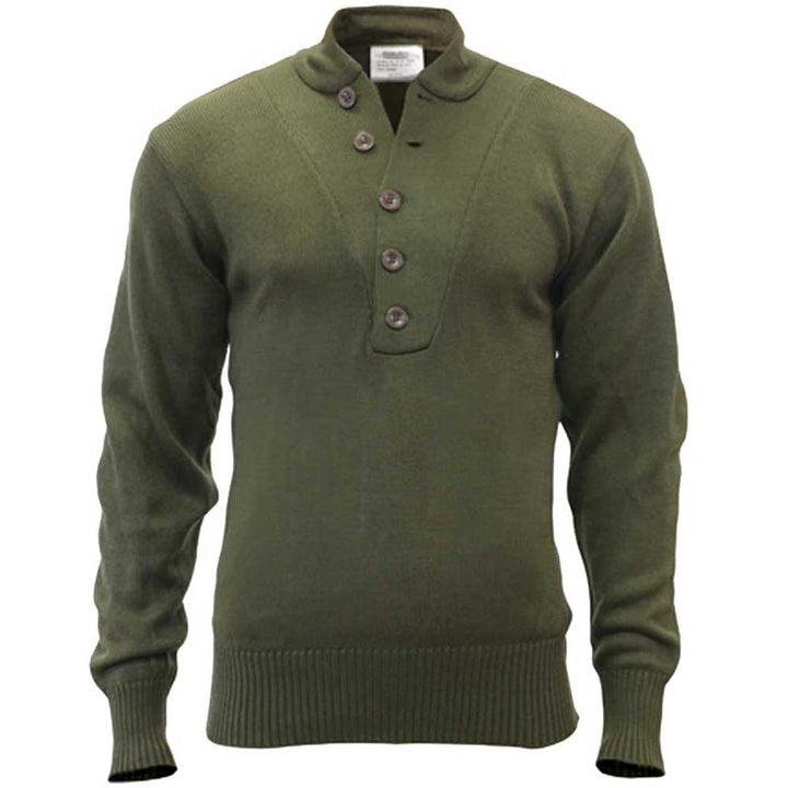 Rothco Mens Military Style 5 Button Sweater (Olive) Size SMALL - Final Sale Ships Same Day