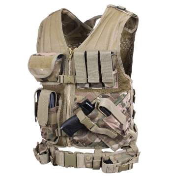Rothco Cross Draw MOLLE Tactical Vest Size 2XL / 3XL Multicam - Final Sale Ships Same Day