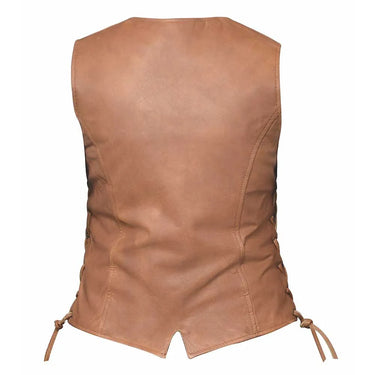 Leah - Ladies Brown Leather Vest