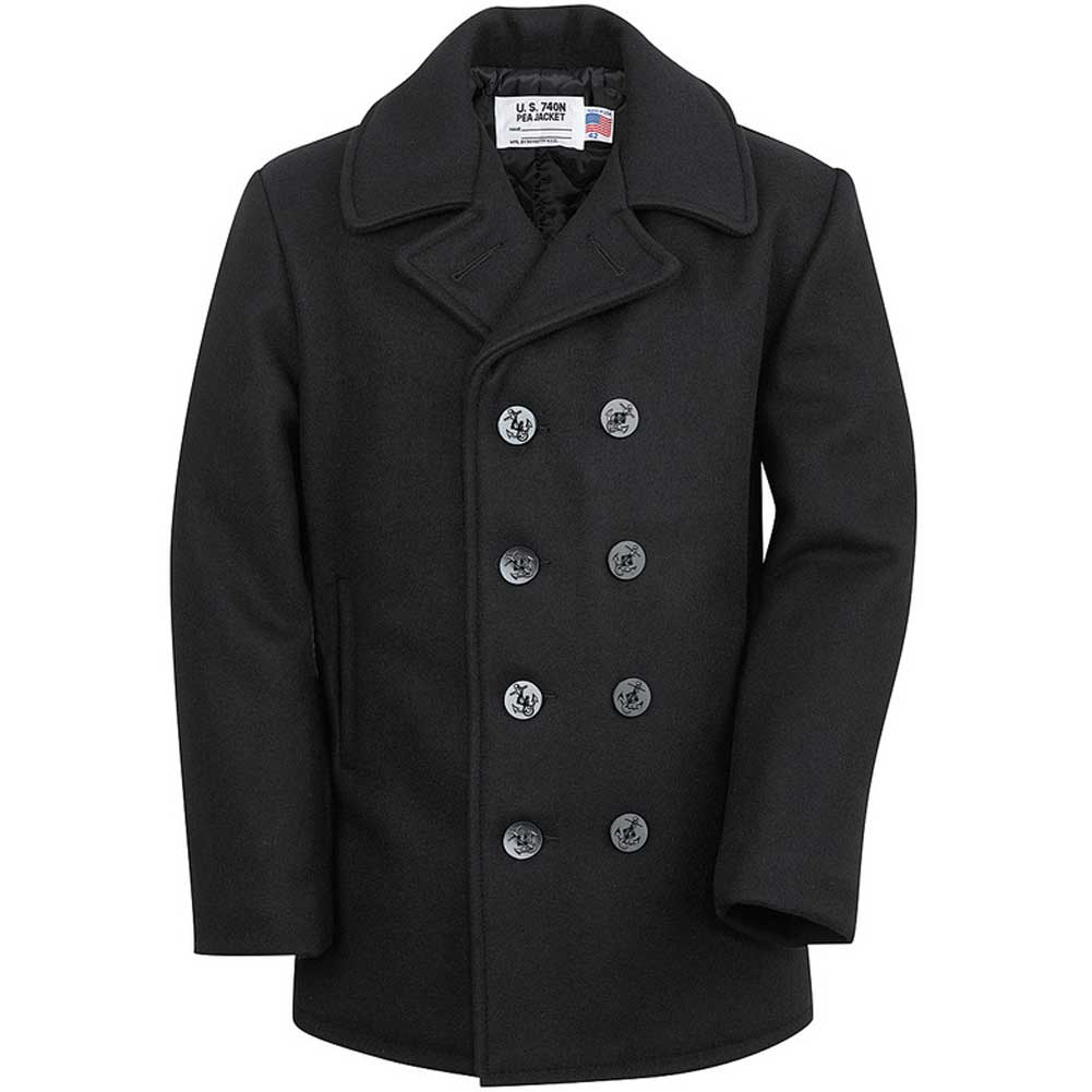 Schott NYC Mens 740 Naval Peacoat in Melton Wool (Navy) SIZE 46 - FInal Sale Ships Same Day