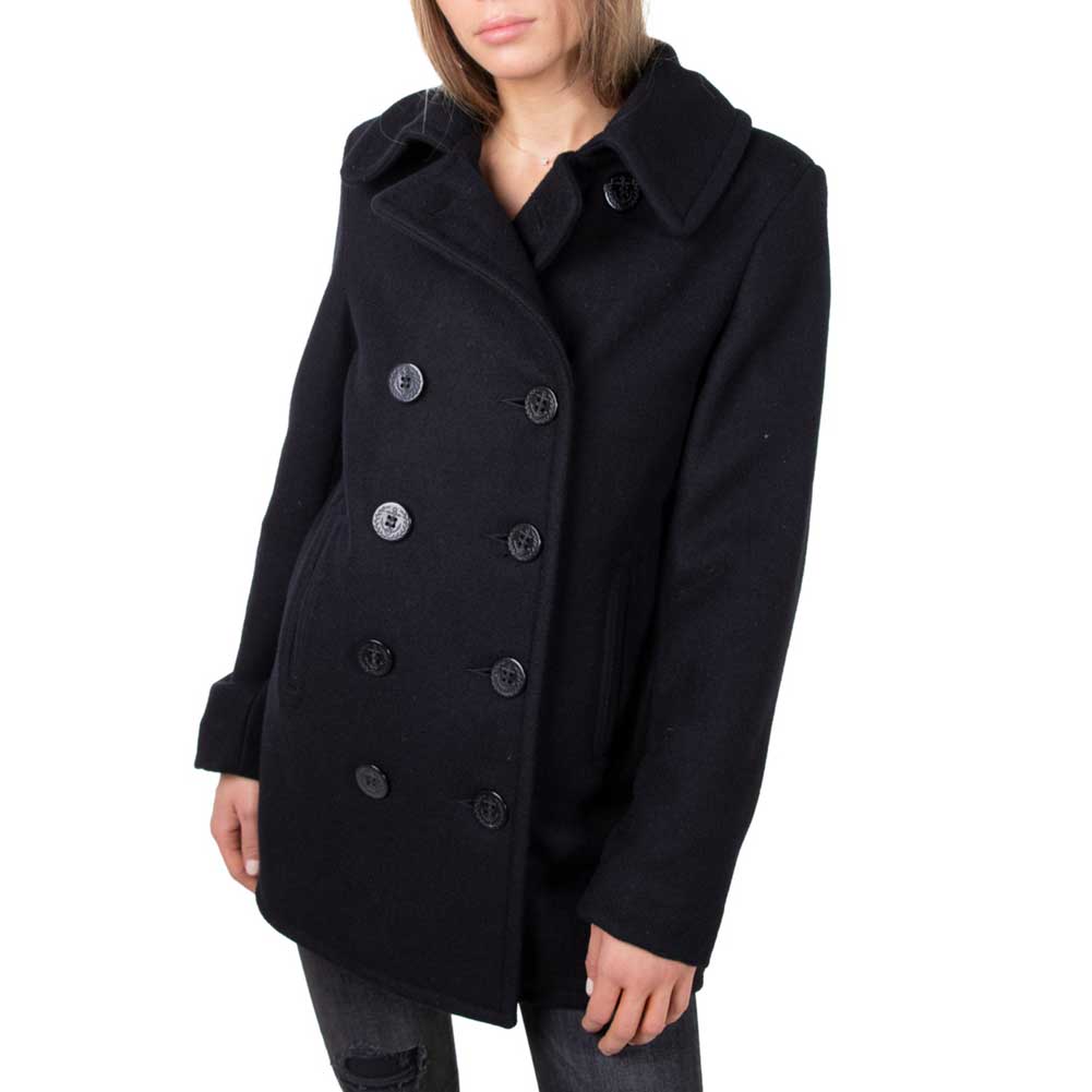 Schott NYC Womens 754W Wool Fashion Peacoat (Navy) SIZE LARGE - Final Sale Ships Same Day