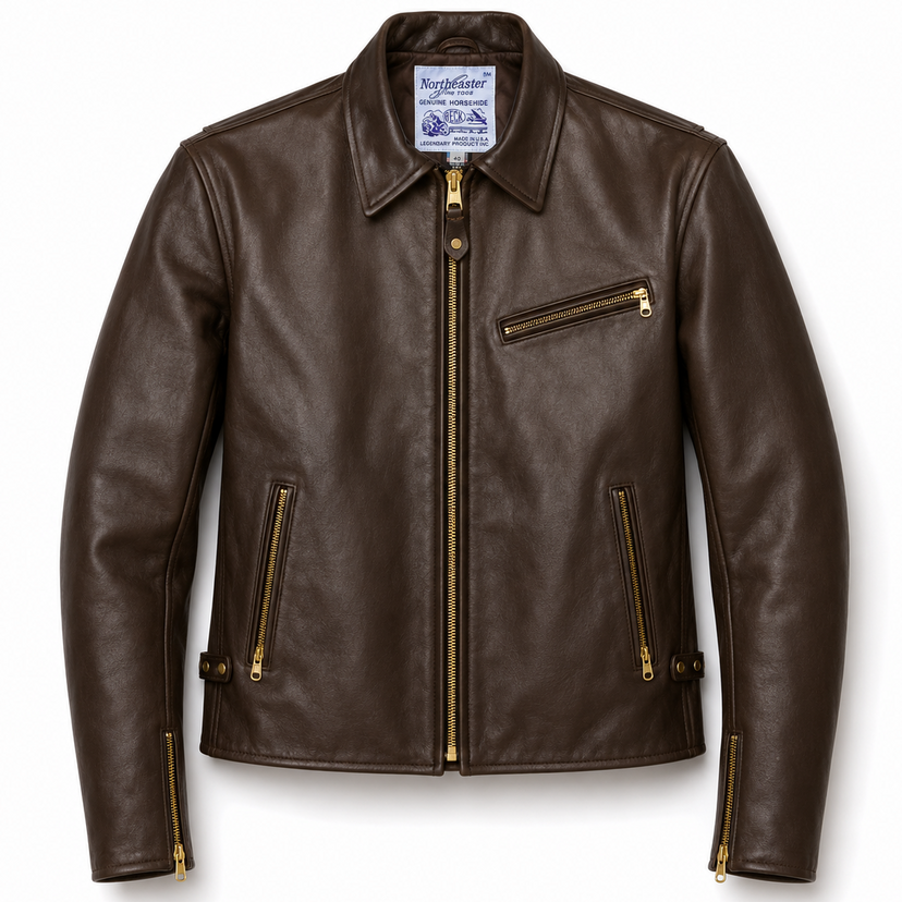 BECK® 732 Northeaster Flying Togs Brown Horsehide Motorcycle Jacket