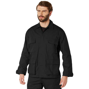 Men's Cotton Twill BDU Shirt in black cotton, a militaria — view 22 of 41