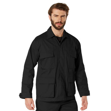 Men's Cotton Twill BDU Shirt in black cotton, a militaria — view 23 of 41