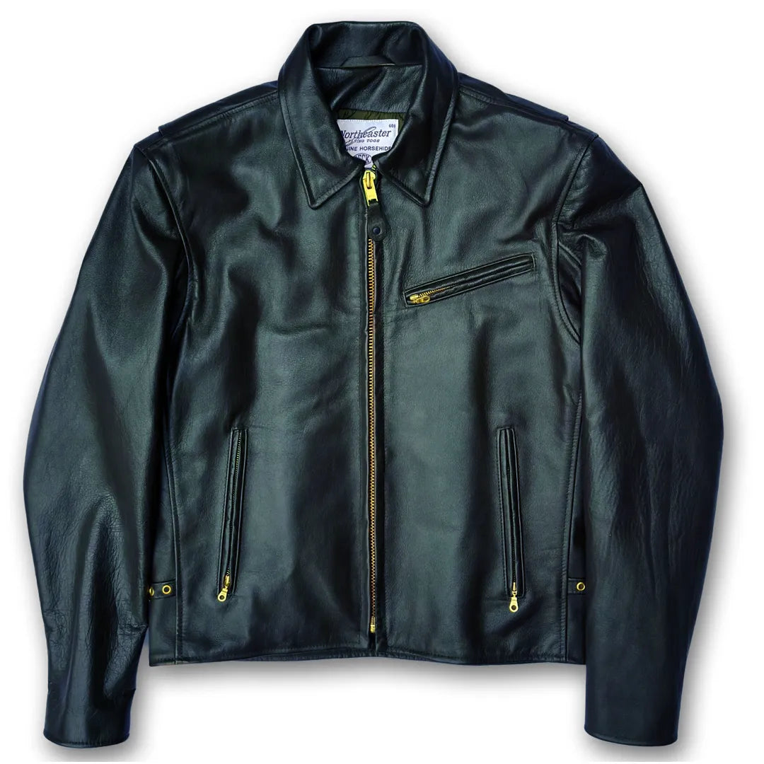 ジャケット・アウター NEIGHBORHOOD MOTORCYCLE JACKET BECK® 777 Northeaster Flying Togs Black Genuine Horsehide