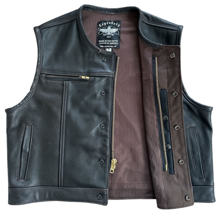 Legendary 'DC Lowlife' Cropped Leather Club Style Motorcycle Vest