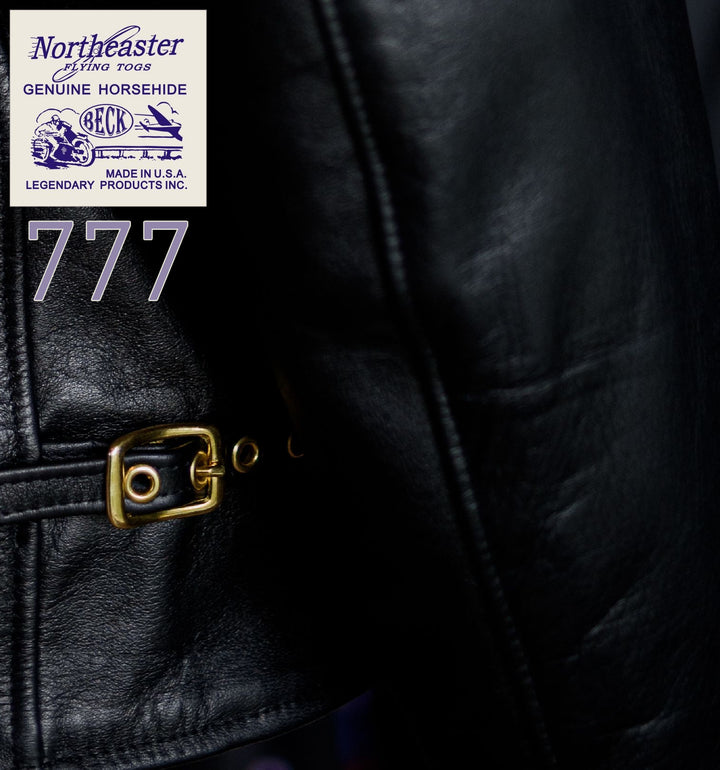 BECK™ 777 Northeaster Flying Togs Genuine Horsehide Motorcycle Jacket (Black)