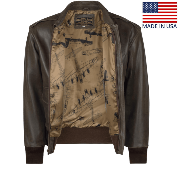 Legendary Flying Fortress Vintaged A-2 Goatskin Leather Flight Jacket