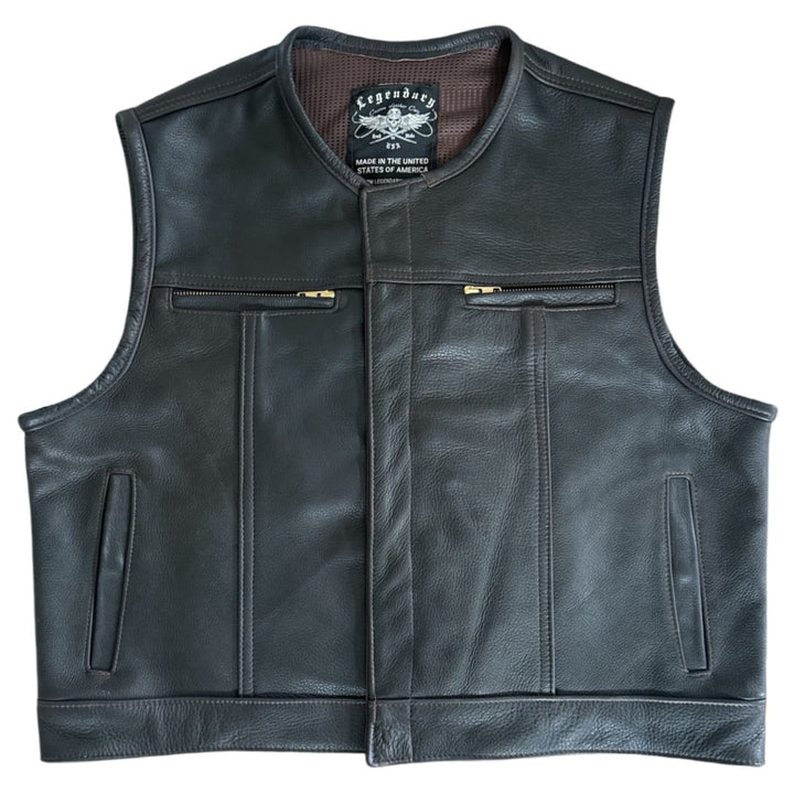 Legendary 'DC Lowlife' Cropped Leather Club Style Motorcycle Vest