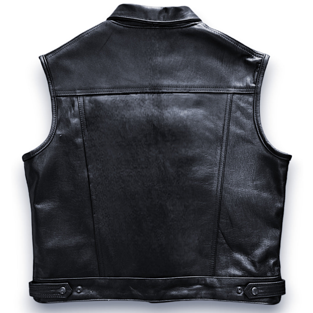 BECK® 501 Trucker Style Genuine Horsehide Motorcycle Vest - Black