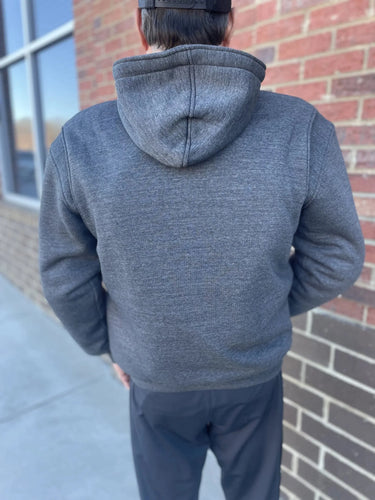 Bohn Kevlar men's grey riding sweatshirt with reinforced impact zones, additional view