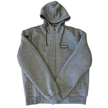 Back view of Bohn Kevlar Men's Riding Sweatshirt Grey, showing rear panel detail