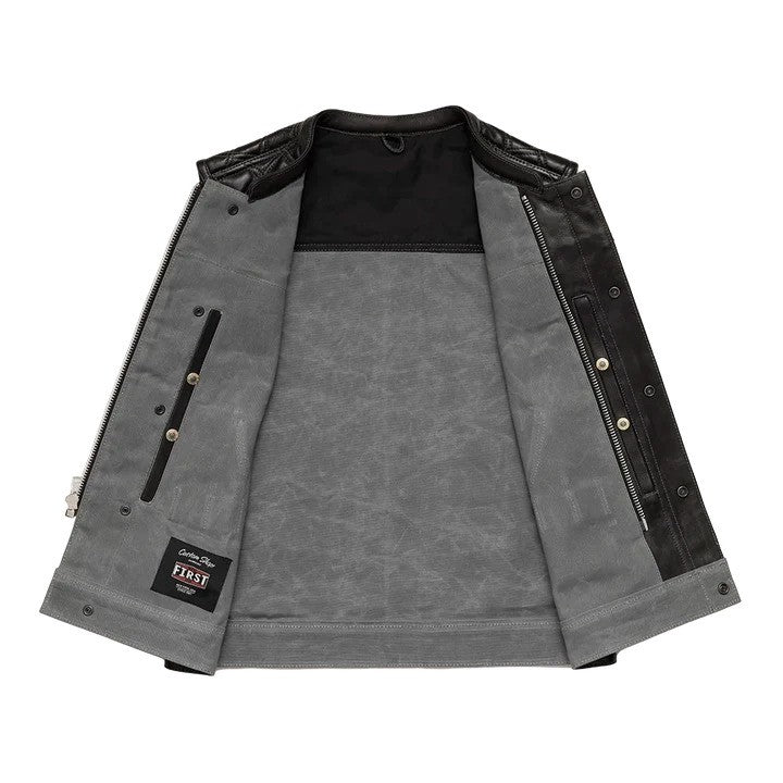 Waxed Hunt Club - Men's Motorcycle Vest (Limited Edition) Grey
