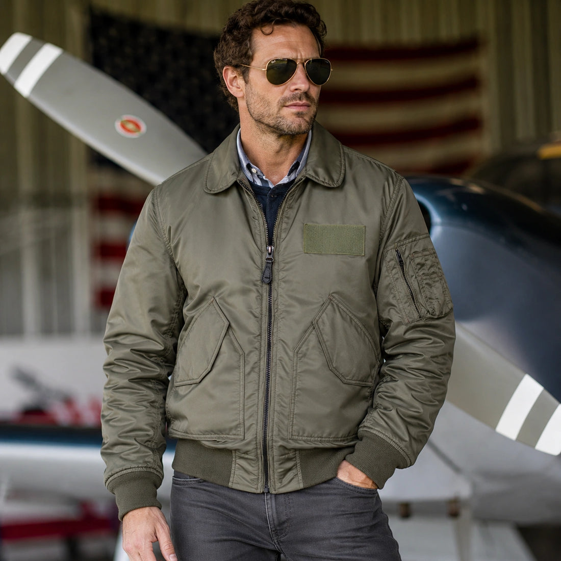 Cockpit USA Men's Military Spec Cold Weather Flight Jacket Insulated CWU-55/P