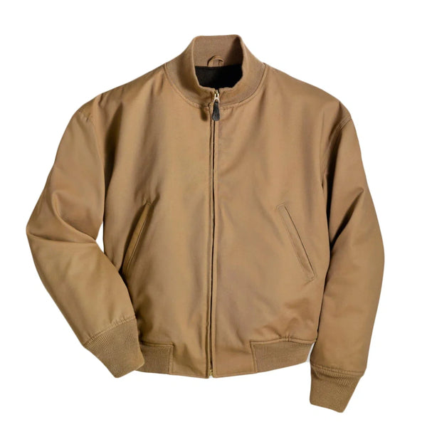 Front view of Cockpit USA Men's Wool-Lined WWII American Tanker Jacket in British Khaki