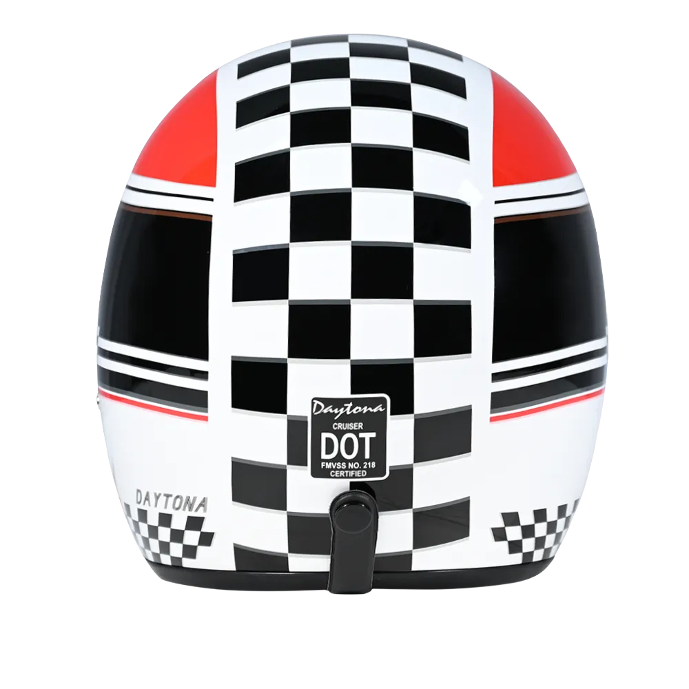 Daytona Cruiser Open Face Motorcycle Helmet - Visor & Graphics - w/ Daytona Classic | DOT Approved