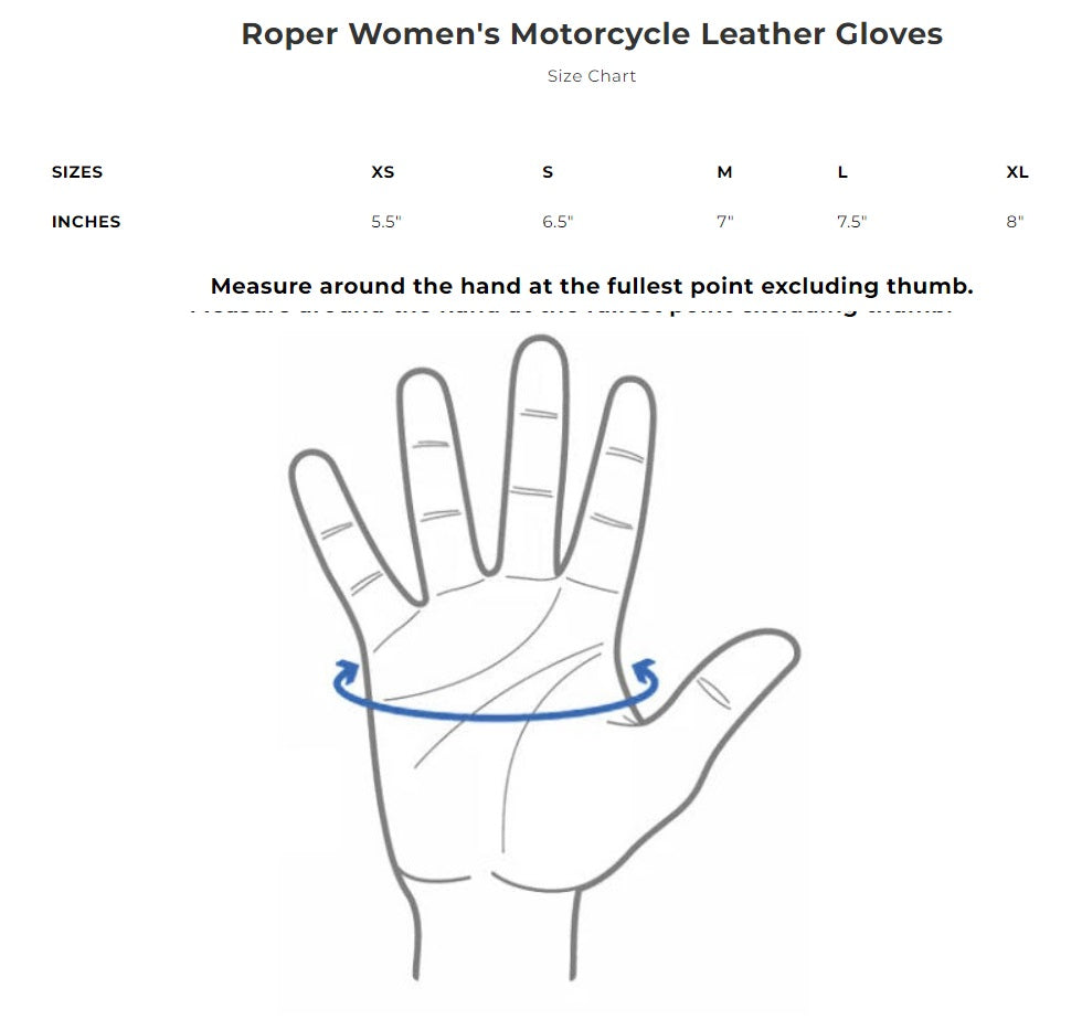 Roper Women's Motorcycle Leather Gloves