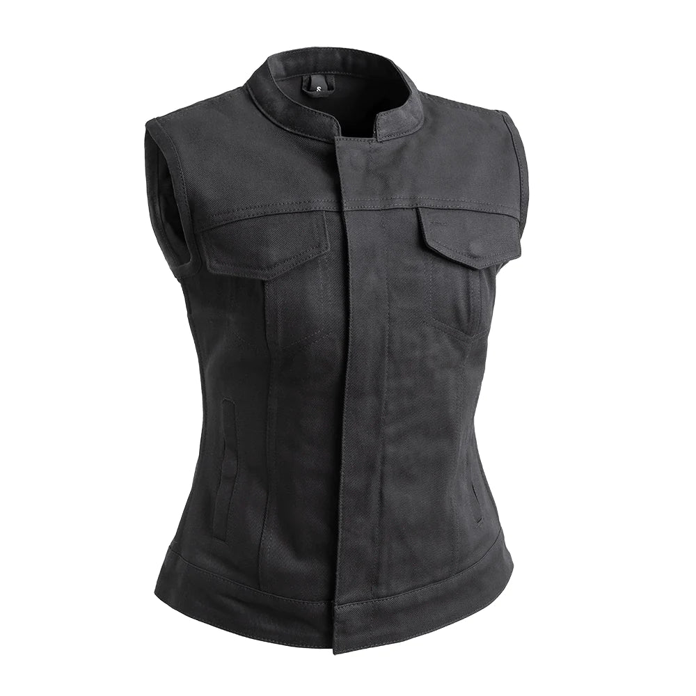 First Mfg Womens Motorcycle Twill Vest