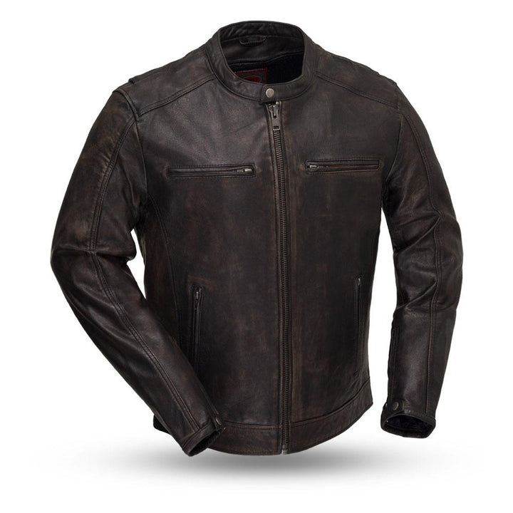 Hipster Men's Motorcycle Leather Jacket Size LARGE - Final Sale Ships Same Day