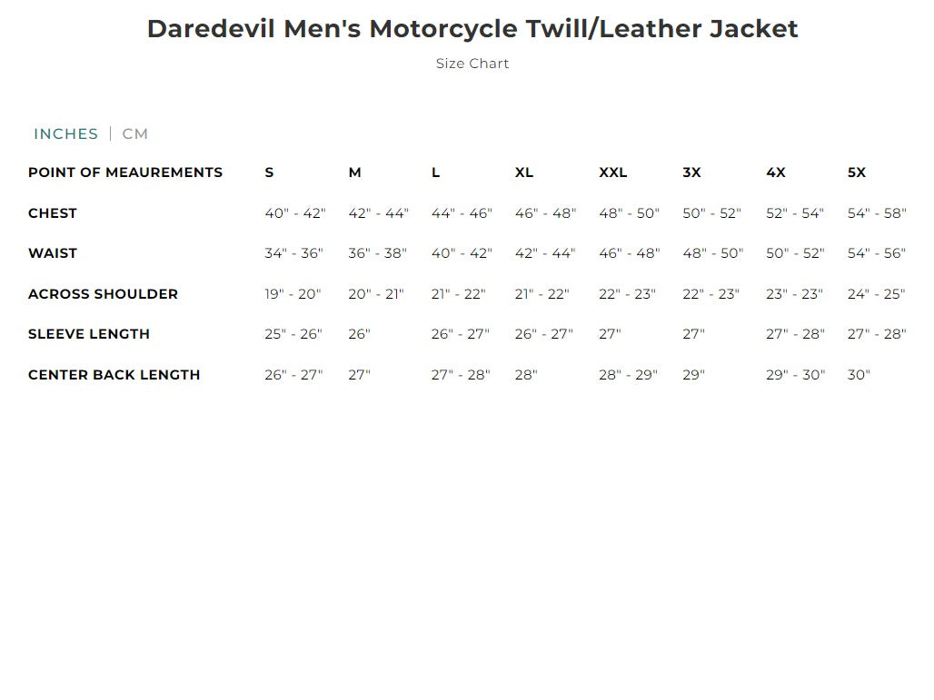 First Mfg Daredevil Men's Motorcycle Twill/Leather Jacket