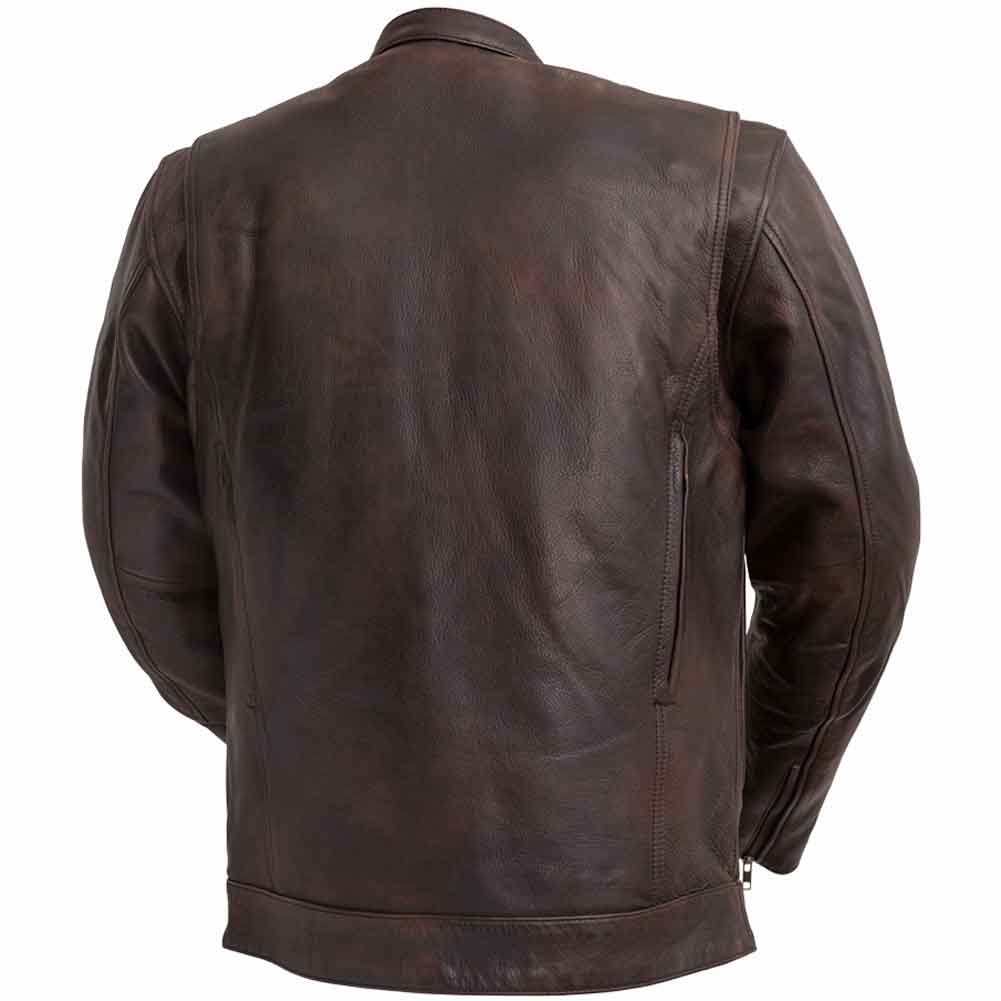 First Mfg Mens Raider Vented Leather Motorcycle Jacket Size:M, L