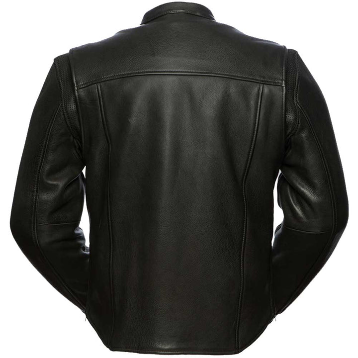First Mfg Mens Revolt Vented Leather Motorcycle Jacket Size LARGE - Final Sale Ships Same Day