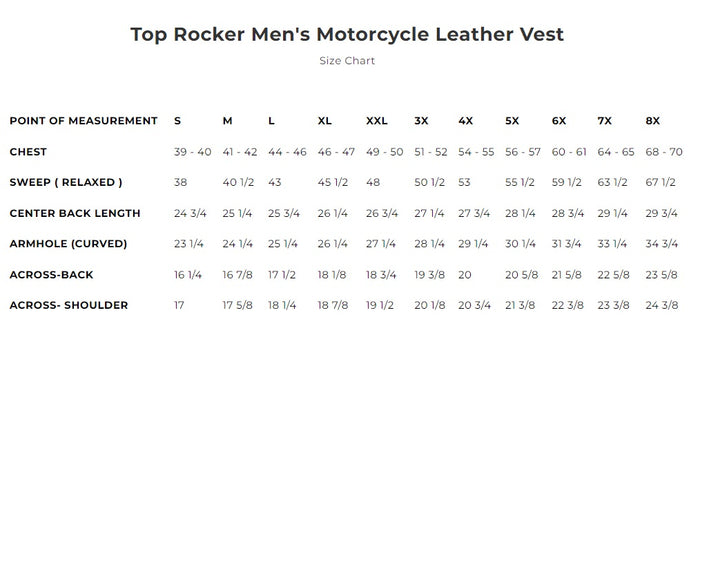 First Mfg Top Rocker Black Men's Motorcycle Leather Vest