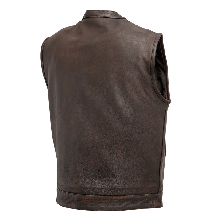 First Mfg Top Rocker Copper Men's Motorcycle Leather Vest