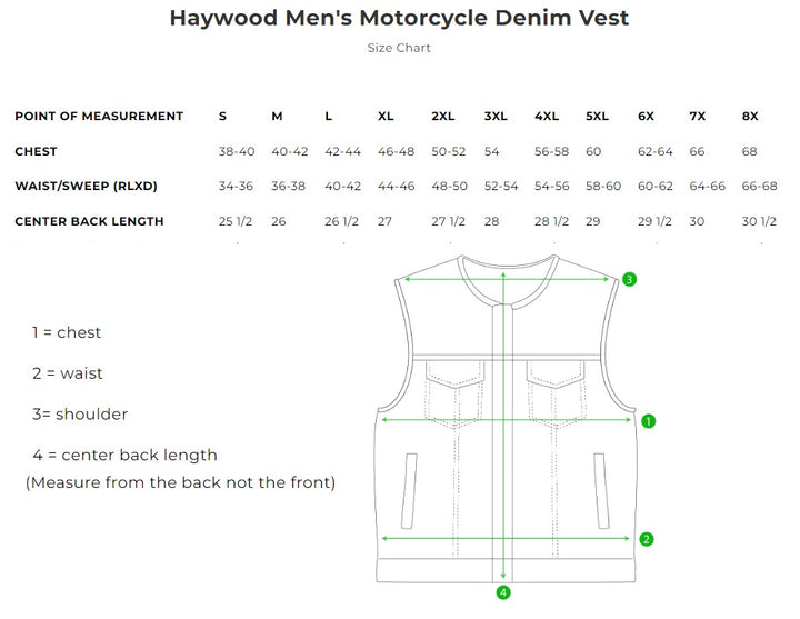 First Mfg Mens Haywood Denim Concealment Vest