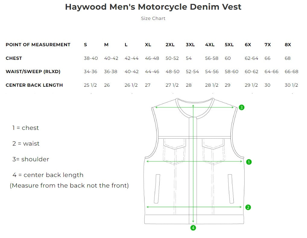 First Mfg Mens Haywood Denim Concealment Vest