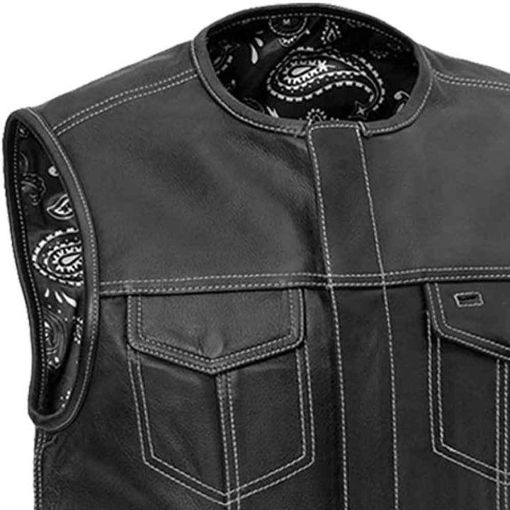 First Mfg Mens Bandit Concealment Leather Vest Size MEDIUM - Final Sale Ships Same Day