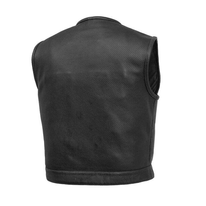 First Mfg Lowside Men's Perforated Motorcycle Leather Vest
