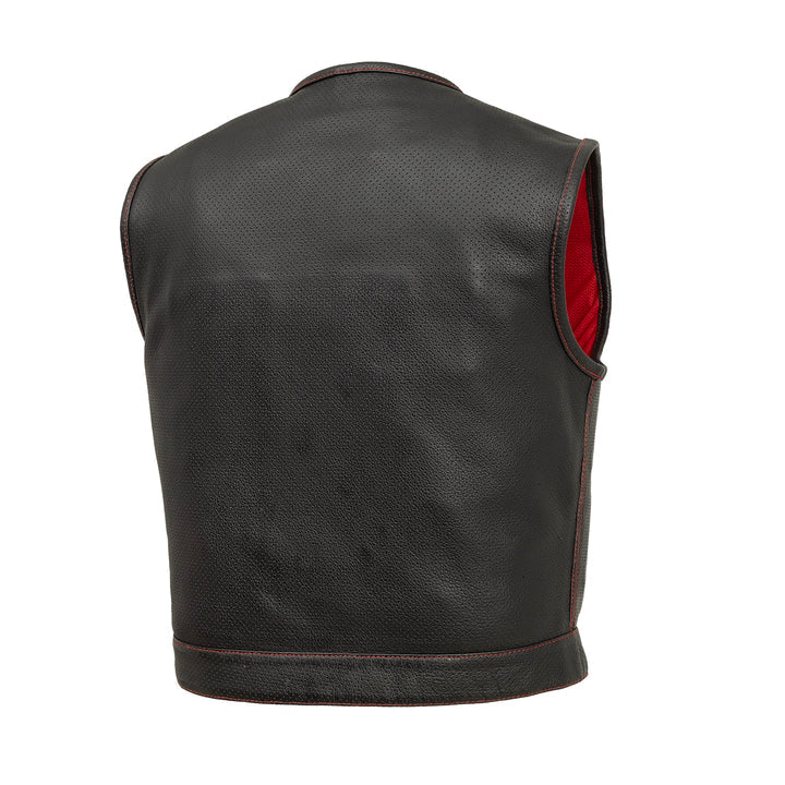 First Mfg Lowside Men's Perforated Motorcycle Leather Vest