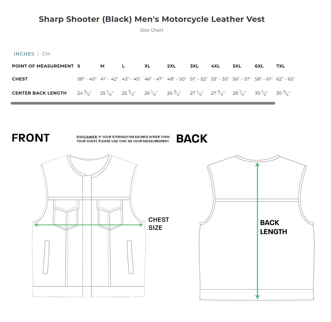First Mfg Mens Sharp Shooter Concealment Leather Vest