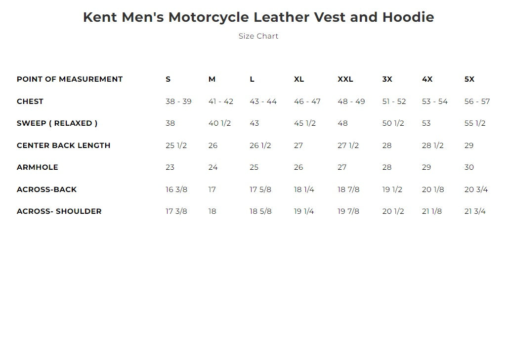 Kent Men's Motorcycle Leather Vest w/ Removable Sweatshirt